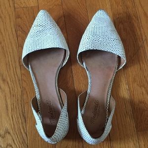 Madewell sz 10 white speckled pointed flats